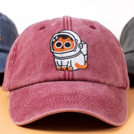 Space Cat Embroidered Hat