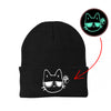 Glow in the Dark Embroidered Beanie/Hat for Cat Lovers