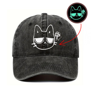 Glow in the Dark Embroidered Hat/Beanie for Cat Lovers