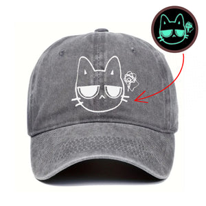 Glow in the Dark Embroidered Hat/Beanie for Cat Lovers