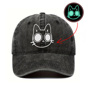 Glow in the Dark Embroidered Hat/Beanie for Cat Lovers