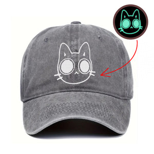 Glow in the Dark Embroidered Hat/Beanie for Cat Lovers