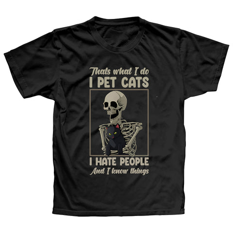 Skeleton Cat Kitten Lover Grumpy Skull Kitty Pet Owner T-Shirt