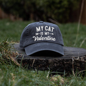 My Cat Is My Valentine Embroidered Hat