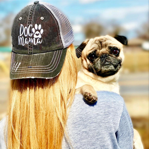 Dog Mama Distressed Classic Meshback Hat