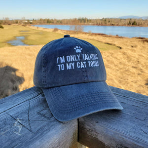 I'm Only Taking To My Cat Today Embroidered Hat