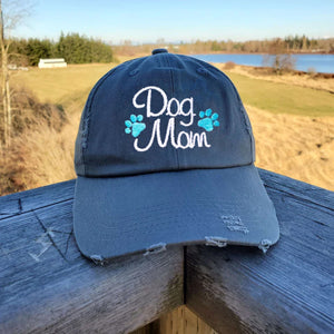 Dog Mom Paws Distressed Classic Hat