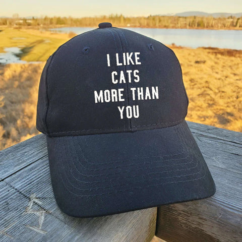 I Like Cats More Than You Embroidered Hat