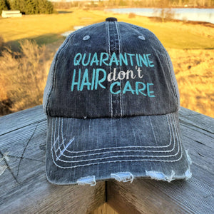 Quarantine Hair Don't Care Distressed Hat